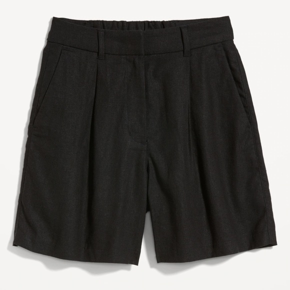 NWT! Extra High-Waisted Taylor Linen-Blend Trouser Shorts -- 6-inch inseam - XL🩵 - Picture 5 of 9